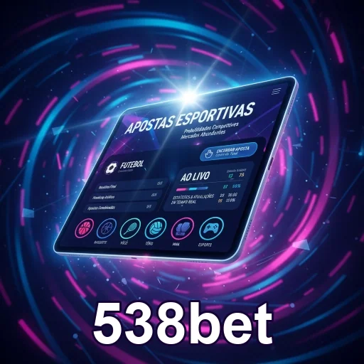 Interface dinâmica do aplicativo 538bet para apostas esportivas.
