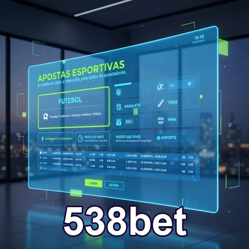 Tela de apostas da 538bet com esportes disponíveis.