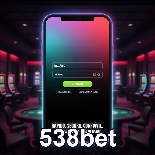 Tela de login da 538bet mostrando campos de usuário e senha.