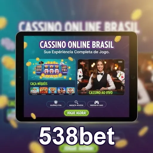 Interface do cassino online da 538bet com caça-níqueis e cassino ao vivo.