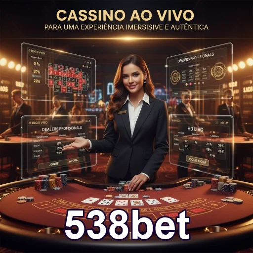 Interface de cassino ao vivo com dealers na 538bet.