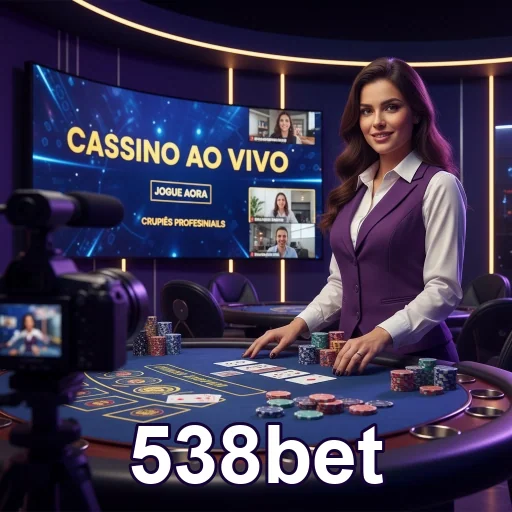 Mesa de cassino ao vivo com crupiê interagindo, 538bet.