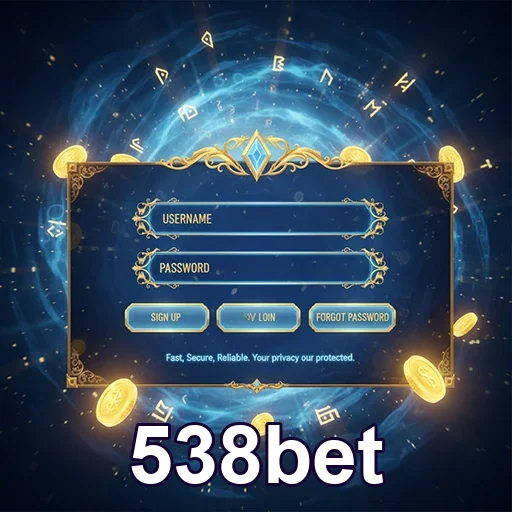 Tela de login segura da 538bet para jogos ao vivo.