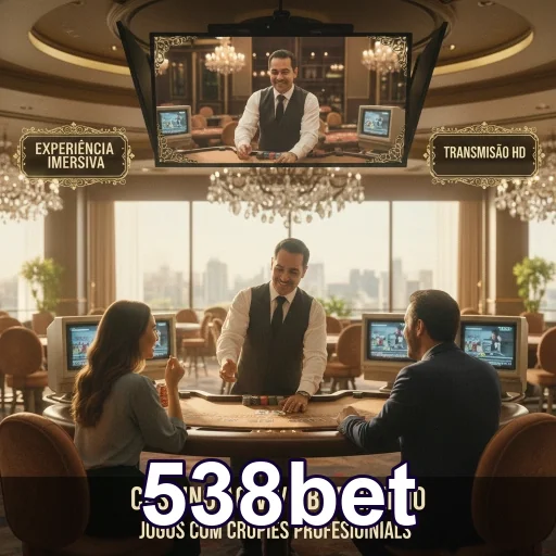 Interface da 538bet com crupiês em jogos de cassino ao vivo.