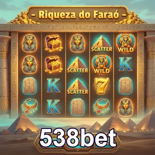 Slot 'Riqueza do Faraó' disponível na 538bet.