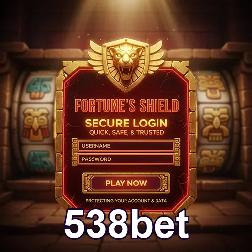 Tela de login rápido da 538bet com campos de acesso seguro.