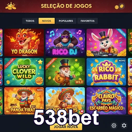 Novos jogos disponíveis na 538bet, com variedade de slots.