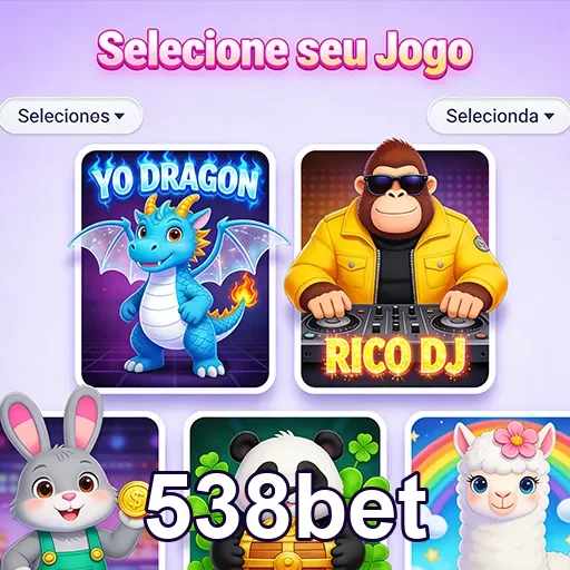 Tela de seleção de jogos da plataforma 538bet.