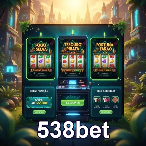 Interface de slots da 538bet com jogos temáticos variados.
