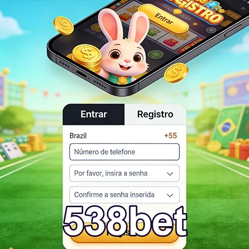 Jogador interagindo com app de cassino da 538bet no mobile.