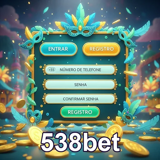 Tela de registro da 538bet, focada em acesso a serviços VIP.